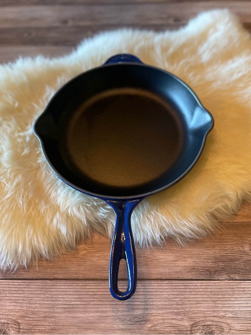 vintage Le Creuset cast iron skillet